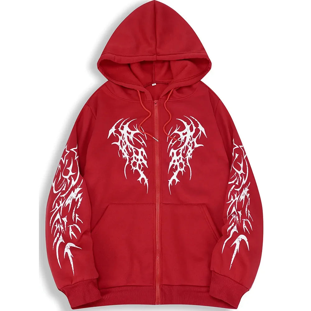 Dark Style Zip Hoodie – 2025 High-End Streetwear
