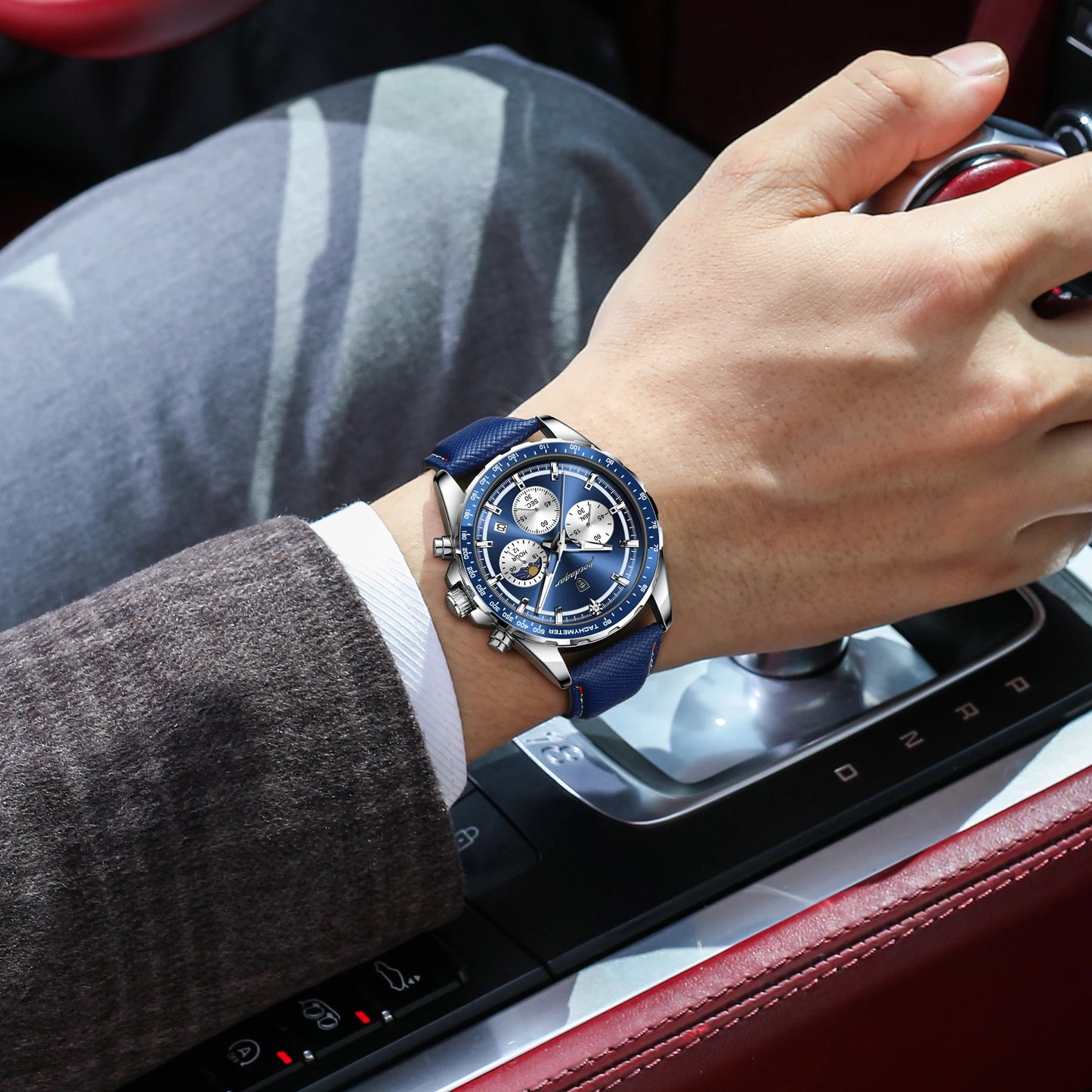 Leather Chronograph Watch