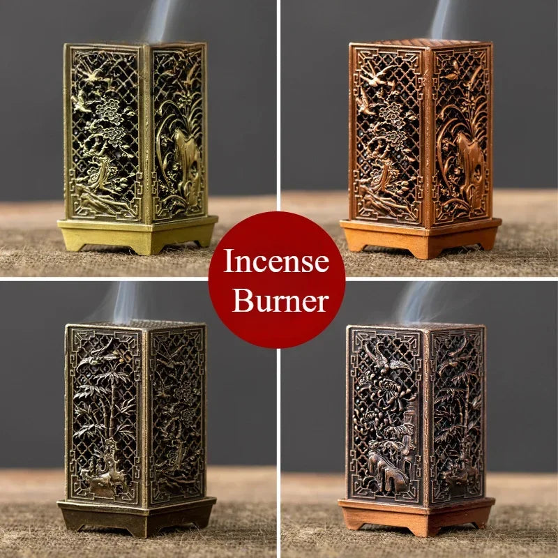 Plum Blossom Incense Holder — Vertical Alloy Burner