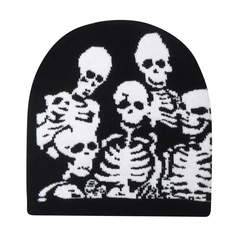 Y2K Skull Knit Beanie