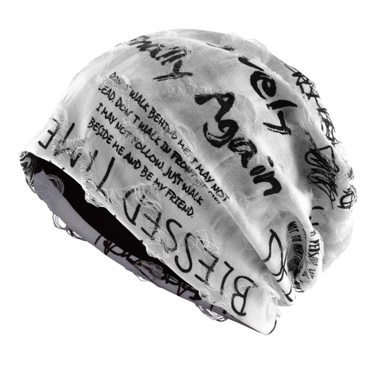 Vintage Distressed Letter Beanie