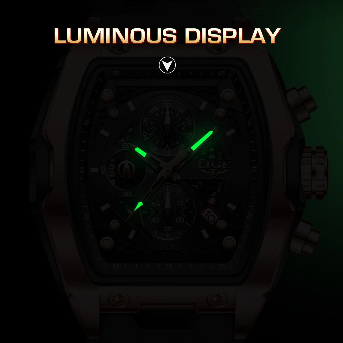 Luminous Chronograph Silicone Strap Wristwatch