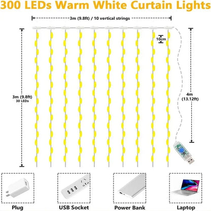 Aura Curtain Lights — USB Fairy-Light Curtain