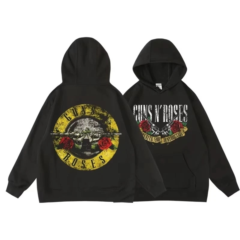 Guns N’ Roses Hoodie – Retro Street Fleece Style"