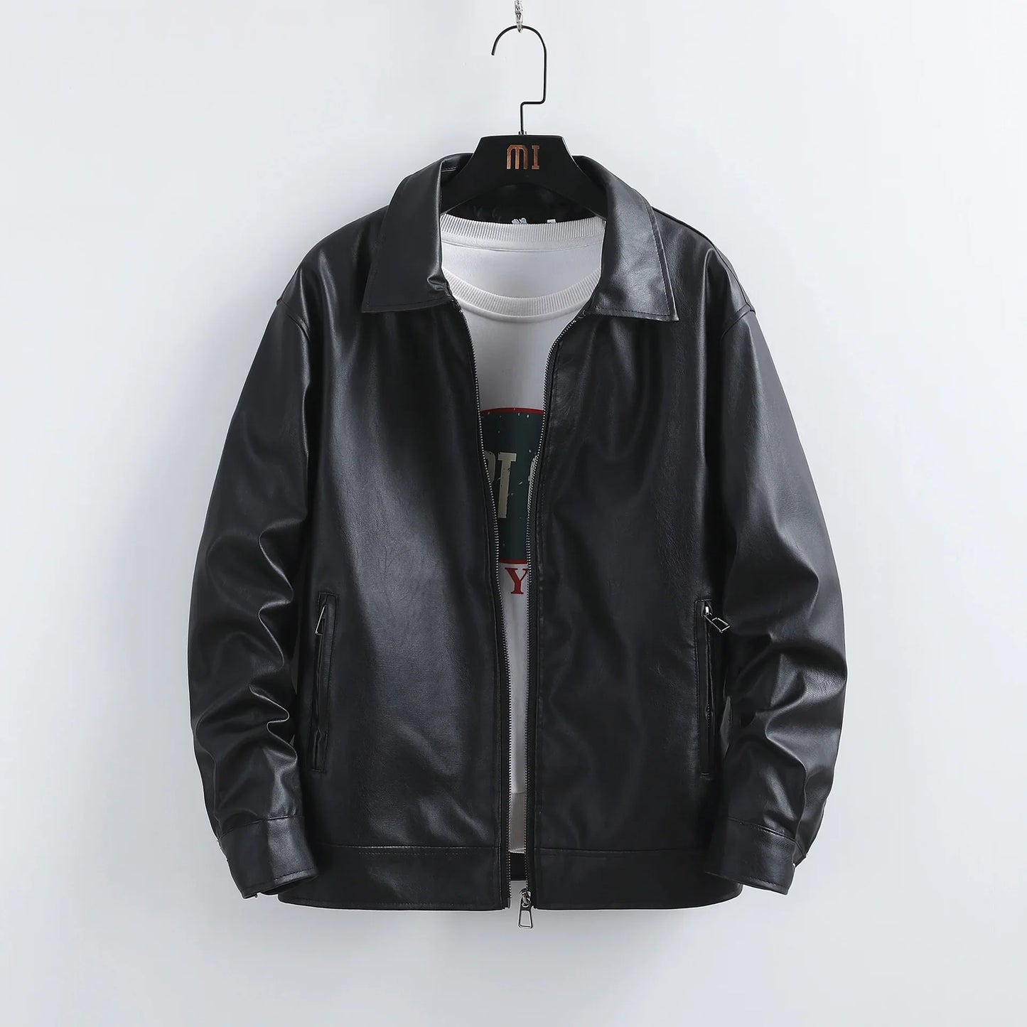 Lapel Leather Jacket