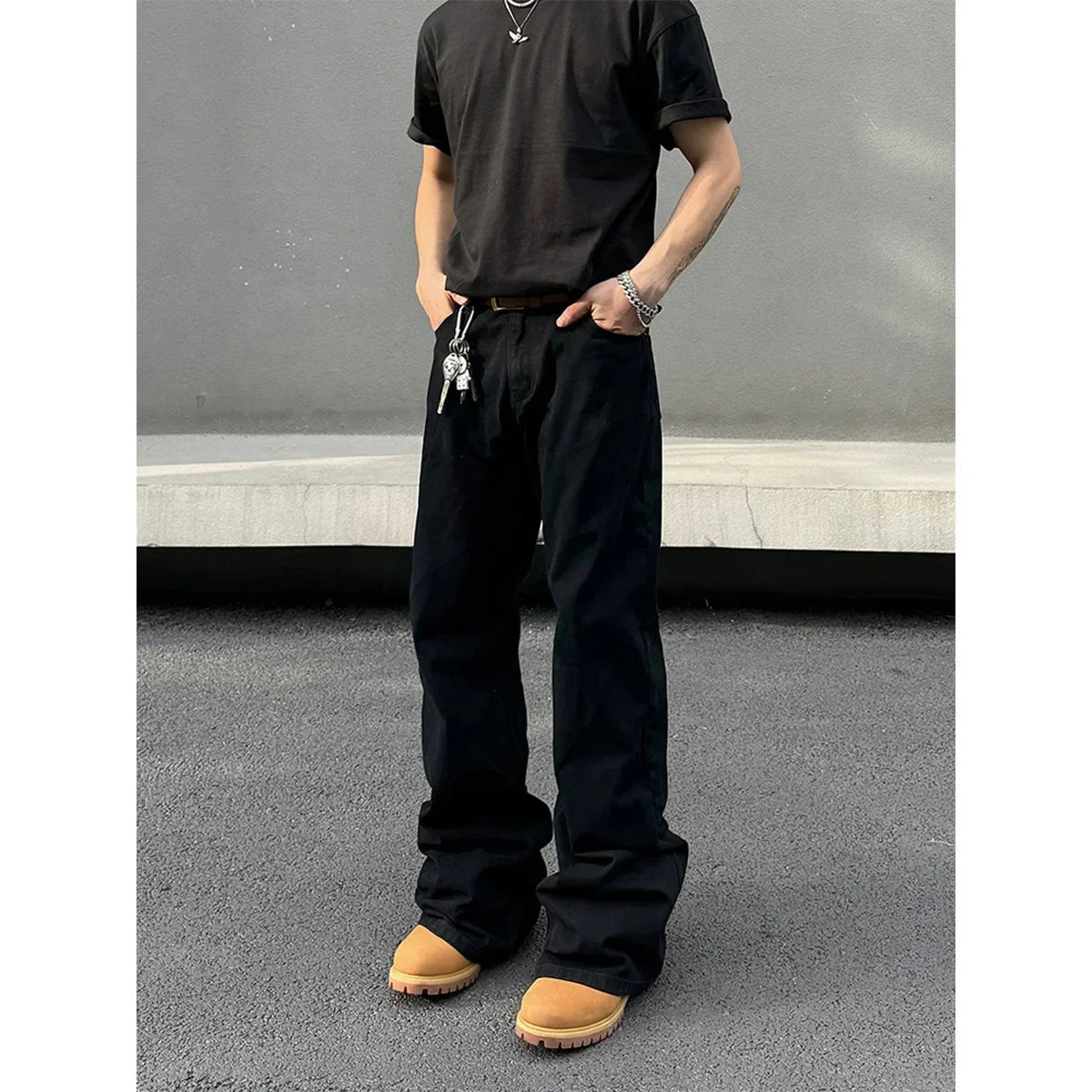 Loose Fit Bell Bottom Denim