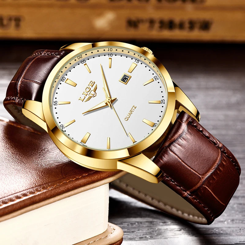 Brown Leather Chronograph Watch