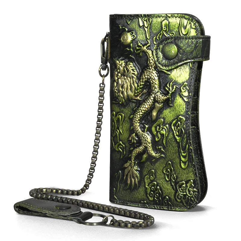 Luxury Dragon Embossed Leather Walle