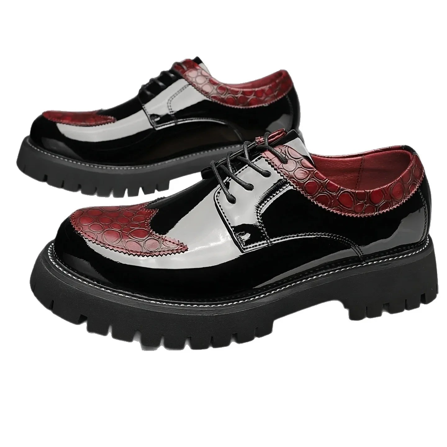 Glossy Carved Leather Loafers