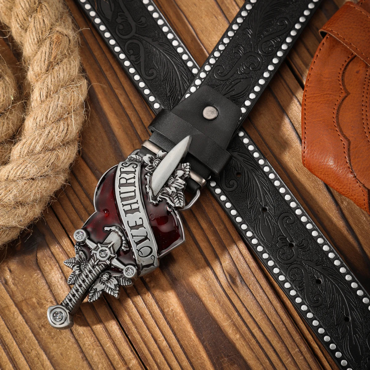 Alloy Plate Buckle, Western Retro Style Belt
