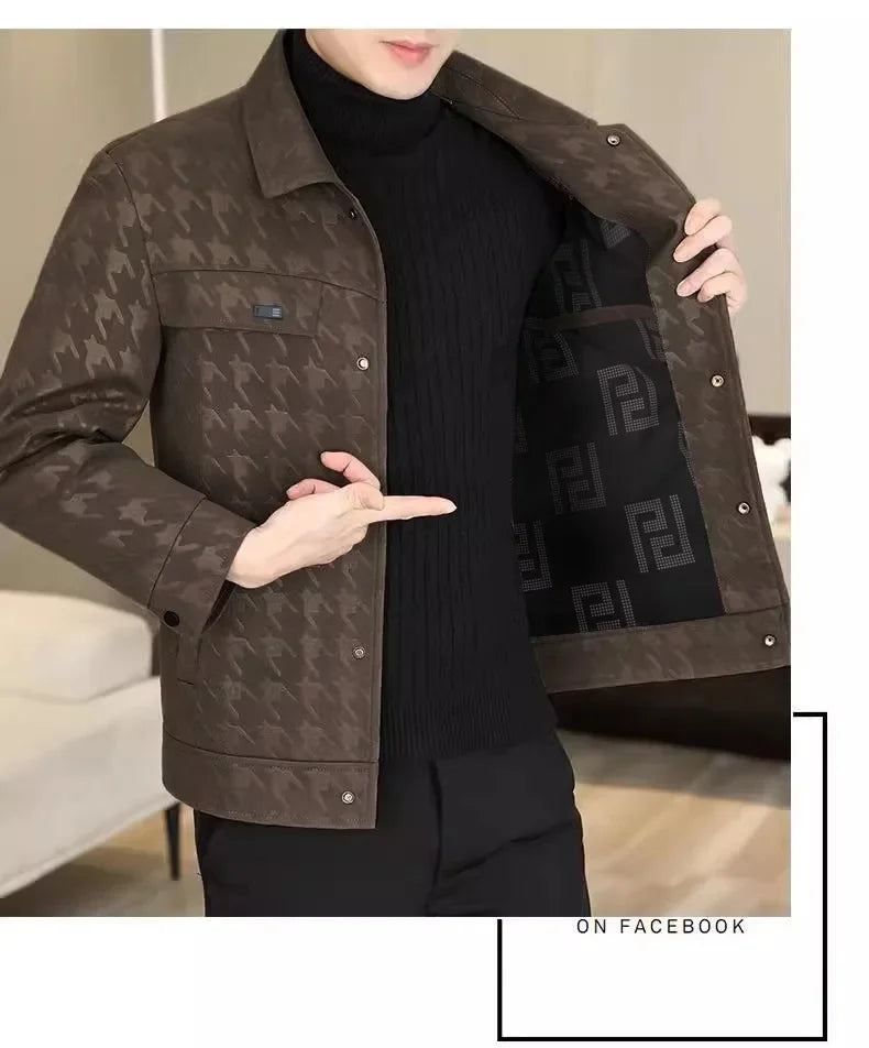 Korean Style Lapel Leather Coat