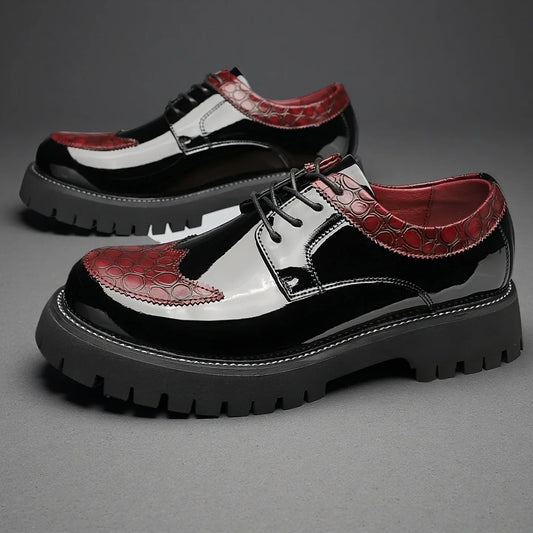 Glossy Carved Leather Loafers