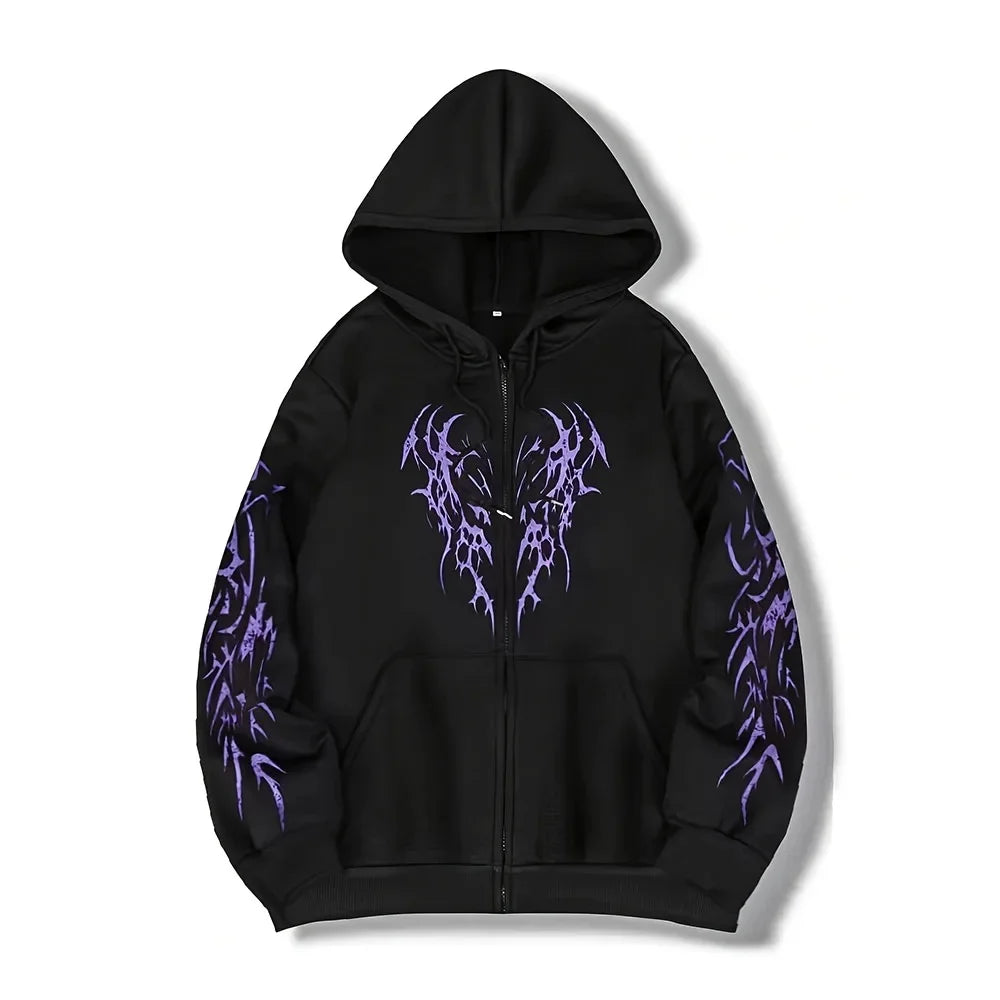 Dark Style Zip Hoodie – 2025 High-End Streetwear