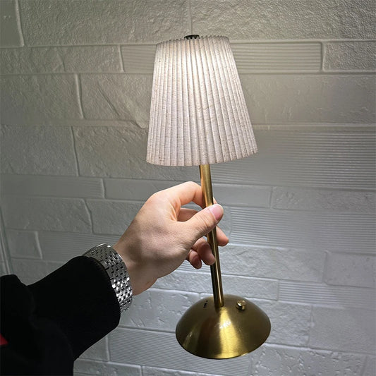 Pleated Cordless Table Lamp by THE RETRO AURA, photo 1