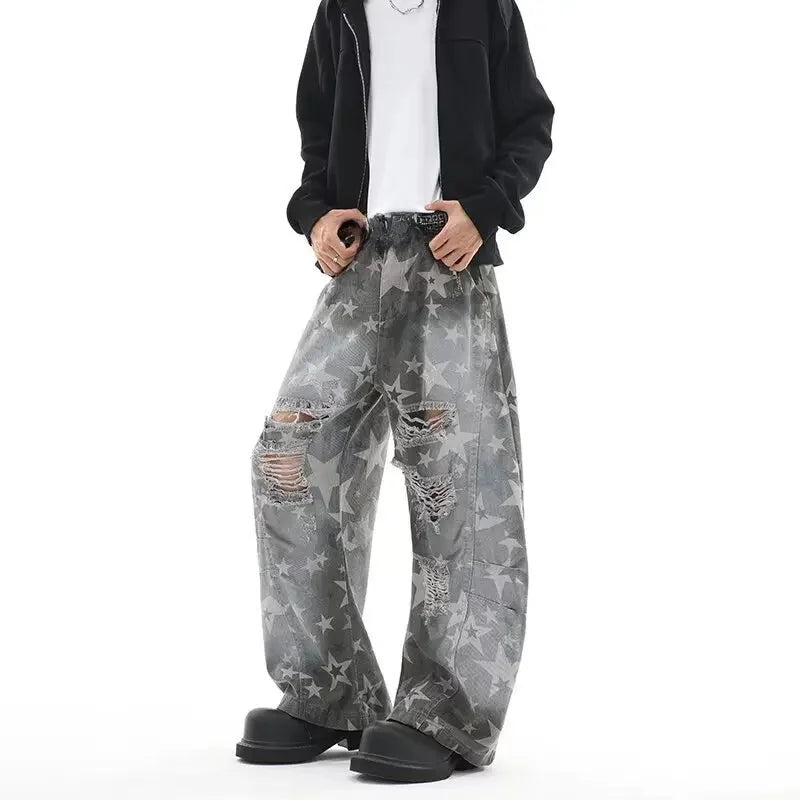 Retro Camo Work Pants – Wide-Leg Street Style