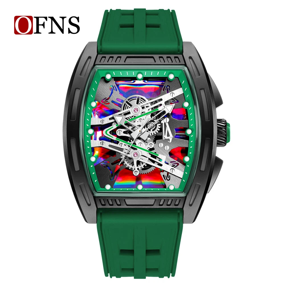 Tonneau Colorful Dial Quartz Watch