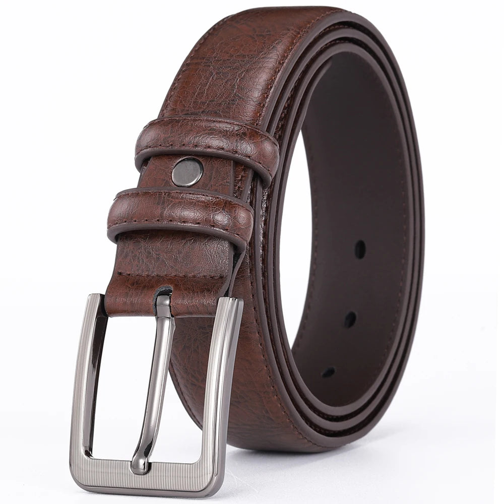 pin buckle leather belt
