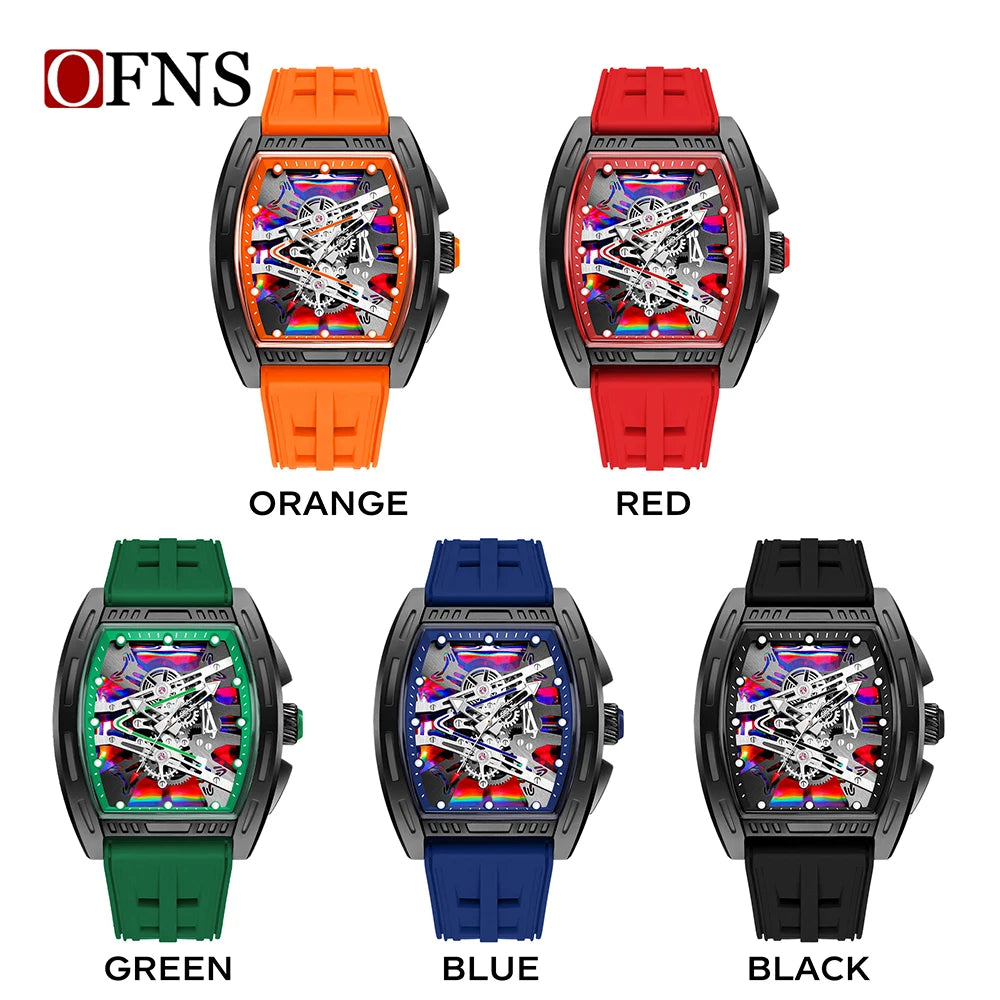 Tonneau Colorful Dial Quartz Watch