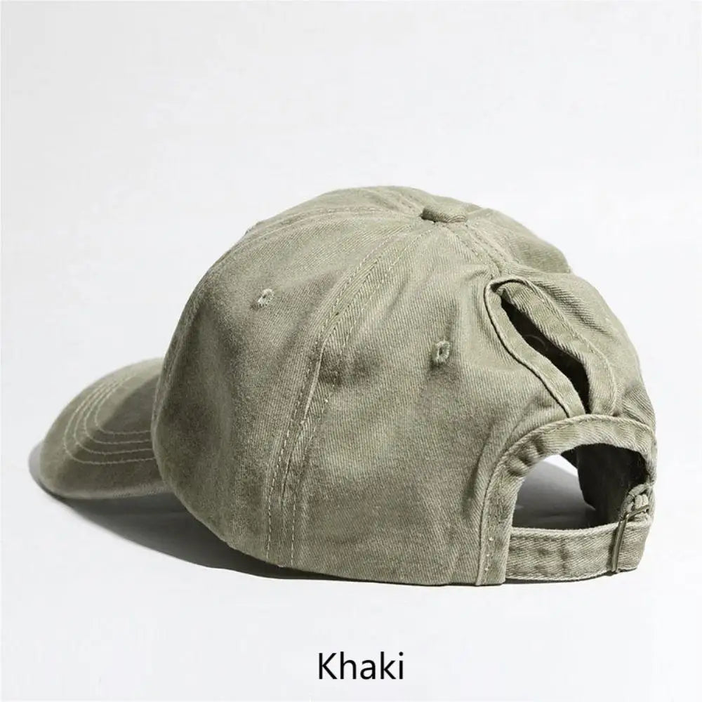 High Ponytail Washed Cap