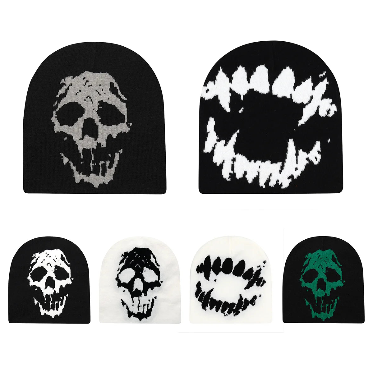 Y2K Skull Knit Beanie