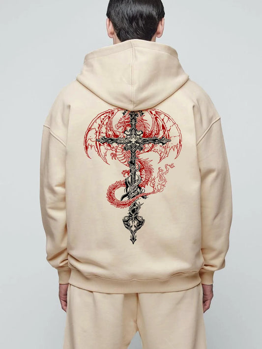 Gothic Cross Hoodie – Warm Winter Streetwear Style