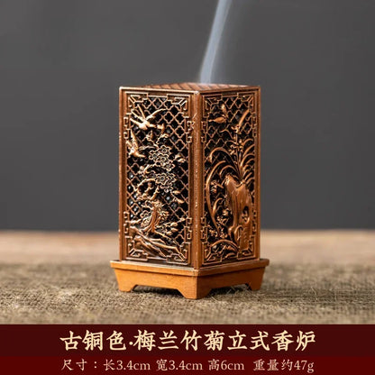 Plum Blossom Incense Holder — Vertical Alloy Burner