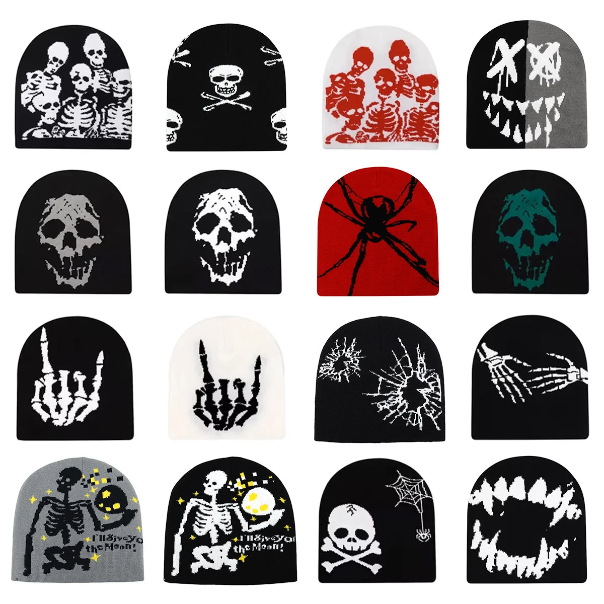 Y2K Skull Knit Beanie
