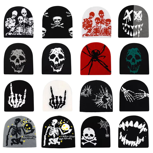 Y2K Skull Knit Beanie