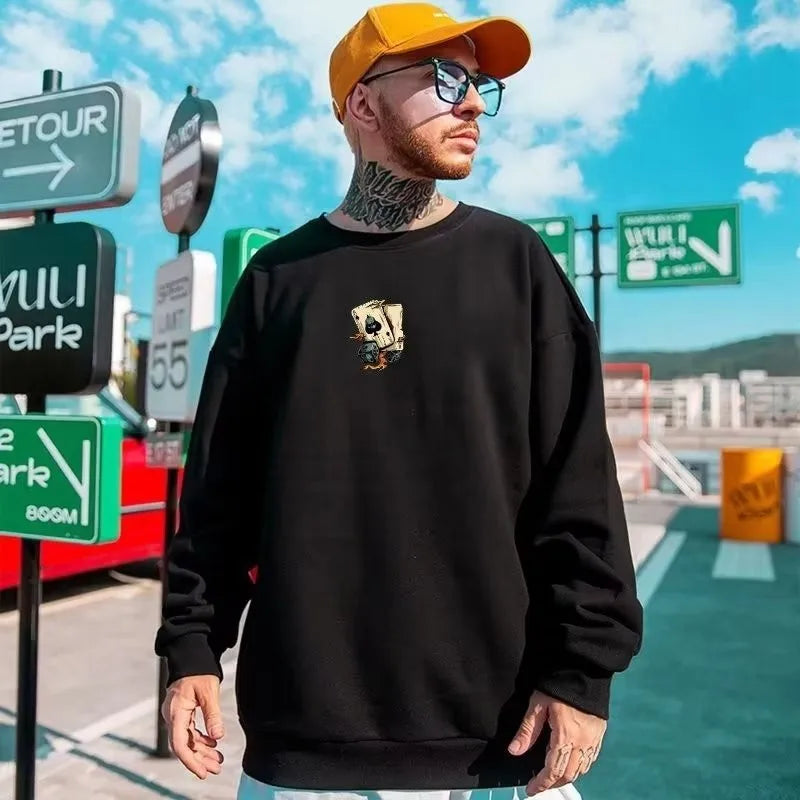 Oversized Play Cards Sweatshirt – American Street Style