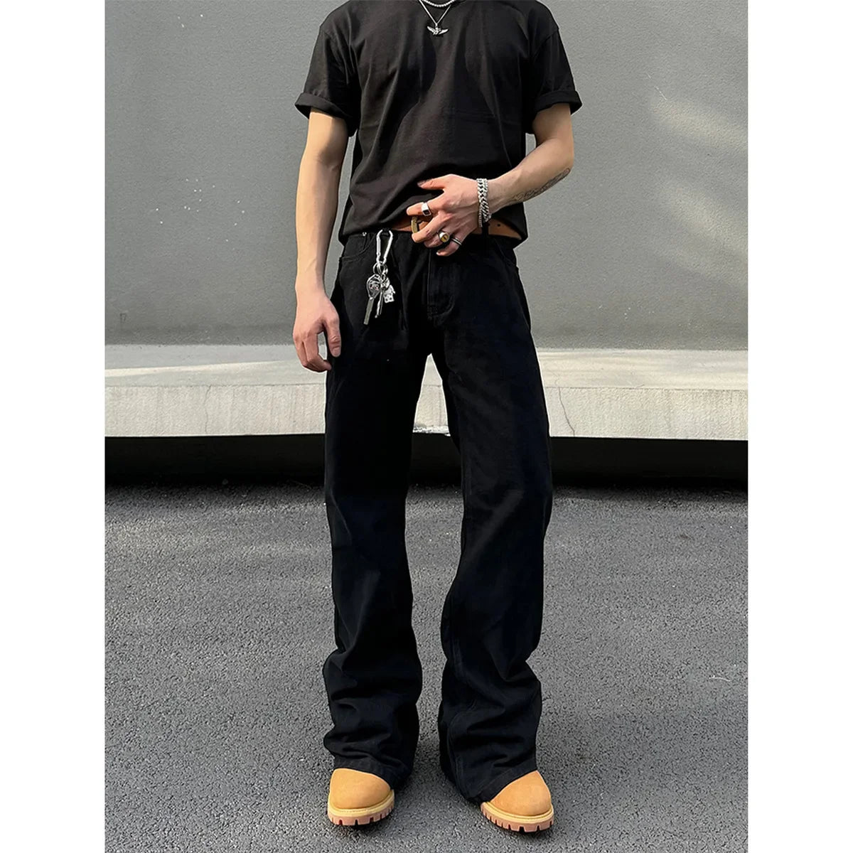 Loose Fit Bell Bottom Denim