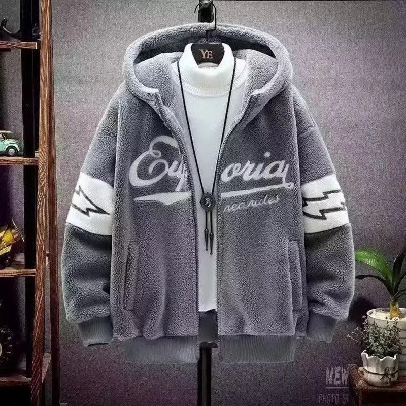 Fleece-Lined Hoodie – Thick Winter Casual Style