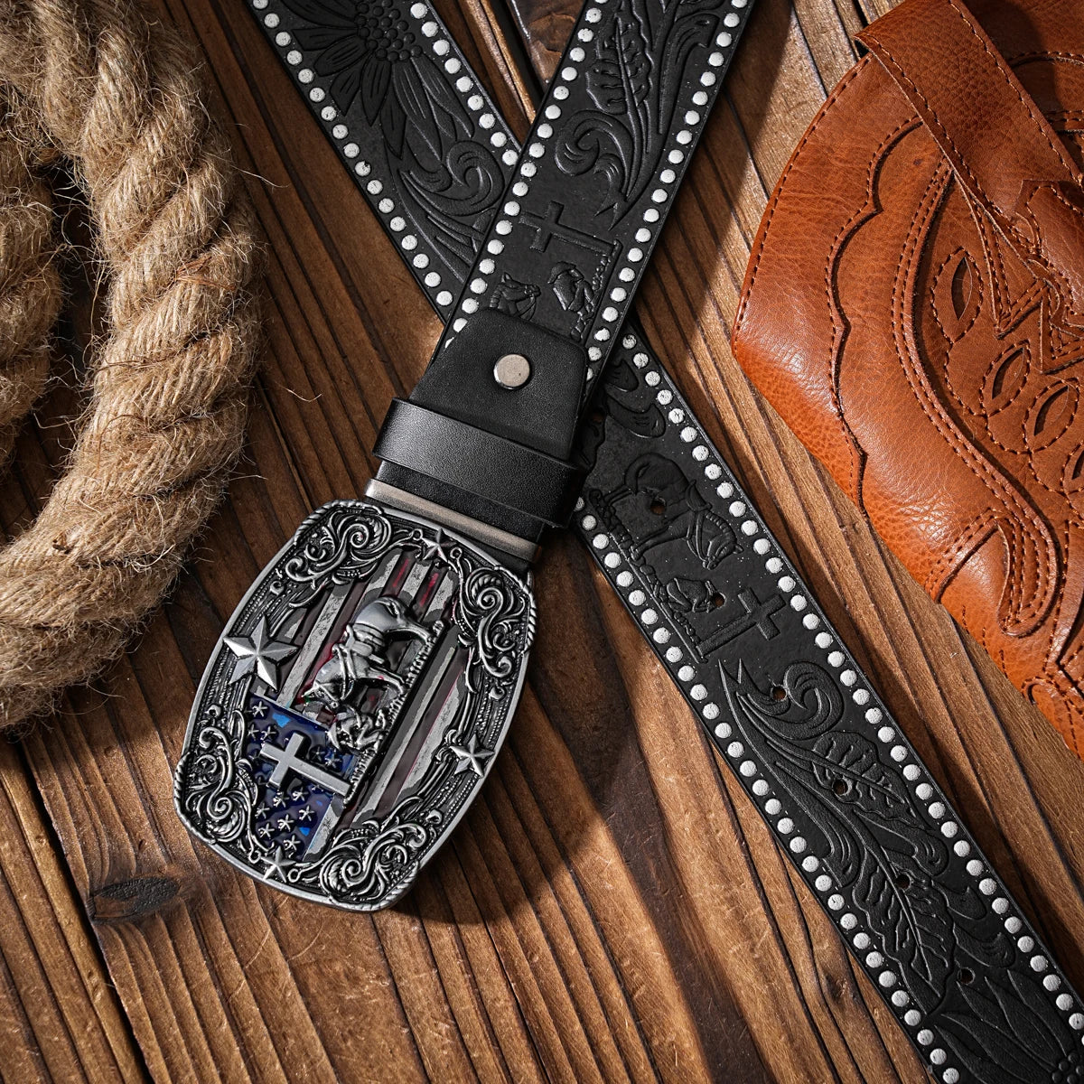 Classic Retro Western Belt — PU Leather