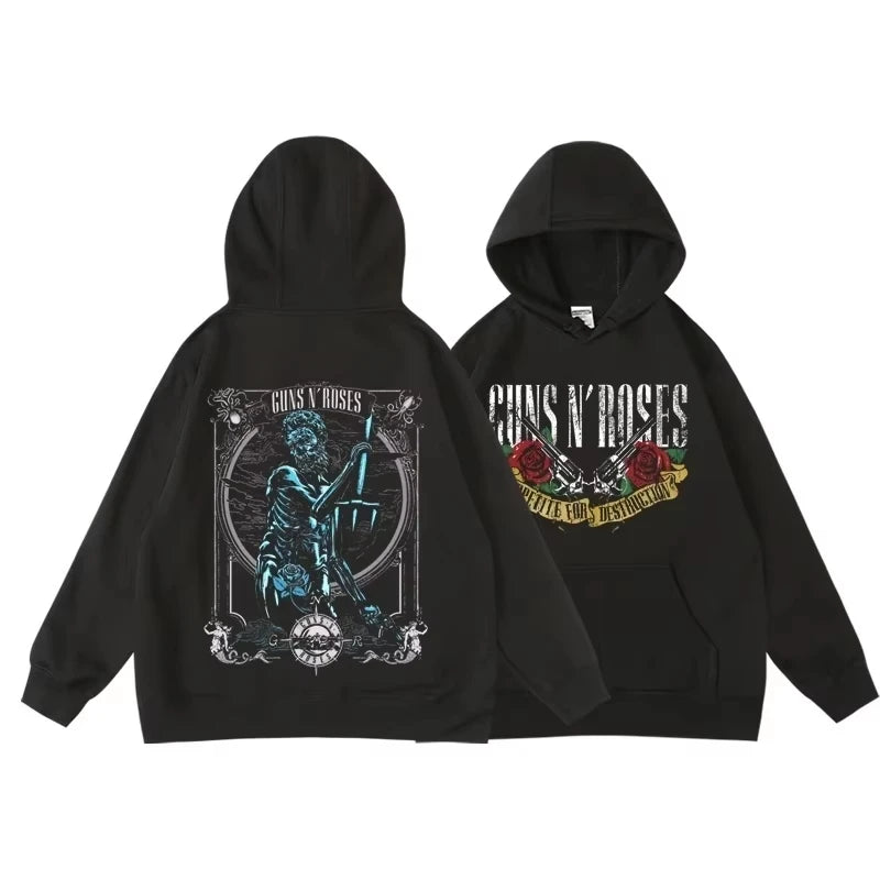 Guns N’ Roses Hoodie – Retro Street Fleece Style"