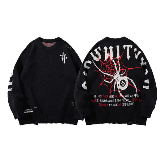 Spider Embroidery Sweater