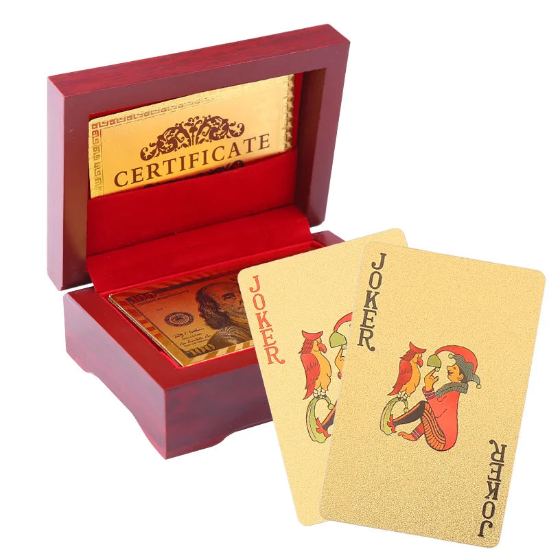 Gold Black Foil Waterproof Poker Cards