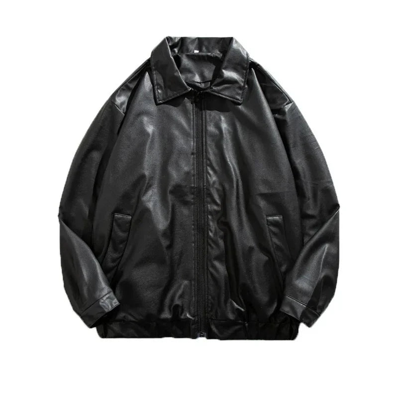 Vintage PU Leather Cardigan – American