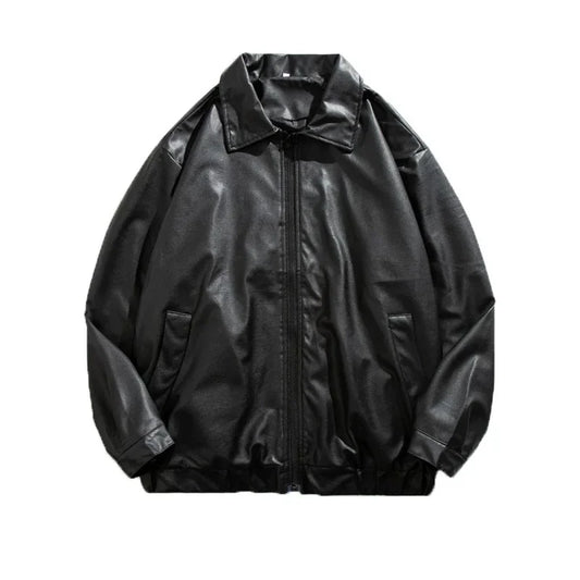 Vintage PU Leather Cardigan – American