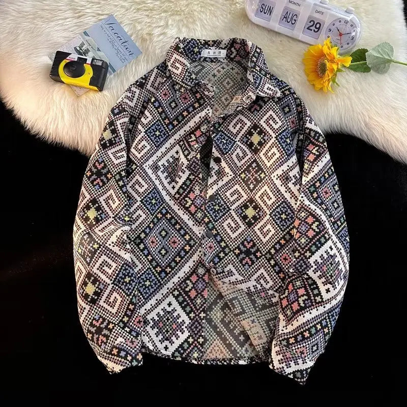 Retro Art Print Overshirt