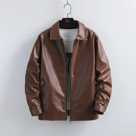 Lapel Leather Jacket