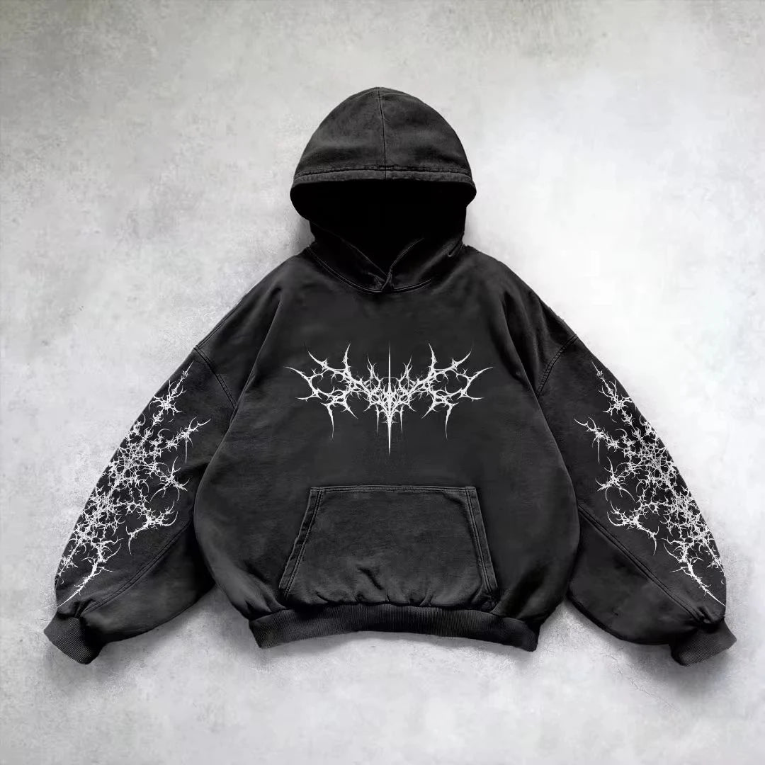 Gothic Graphic Hoodie – Y2K Grunge Streetwear