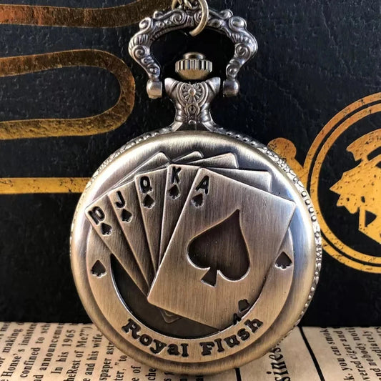Bronze Poker Quartz Pocket Watch