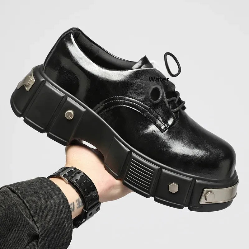 Metal Rivet Derby Shoes — Retro Big Head