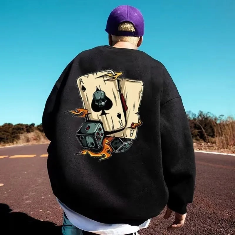 Oversized Play Cards Sweatshirt – American Street Style