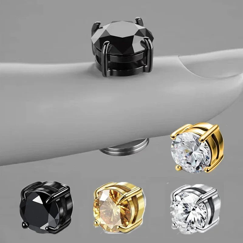 Magnetic Crystal Stud Earrings – Non-Piercing