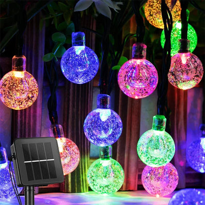 Aura Solar Crystal Globe Lights — Backyard & Trees