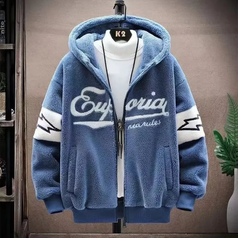 Fleece-Lined Hoodie – Thick Winter Casual Style