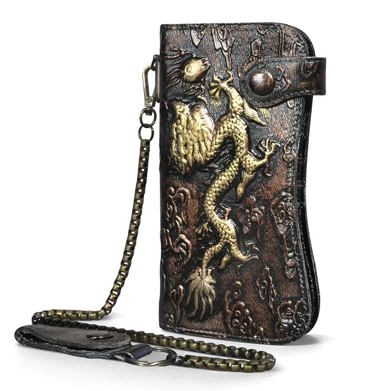 Luxury Dragon Embossed Leather Walle