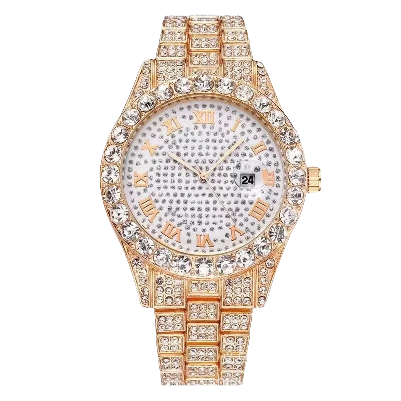 High-End Luxury Diamond Quartz Watch