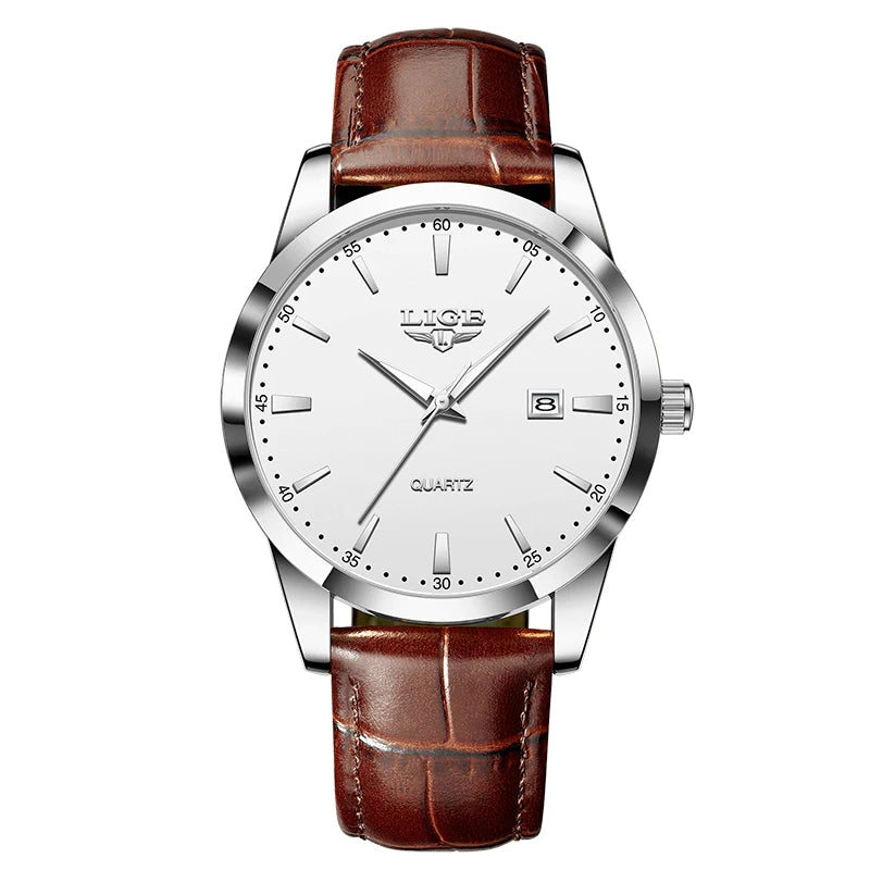 Brown Leather Chronograph Watch