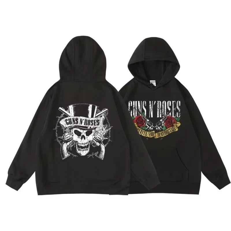 Guns N’ Roses Hoodie – Retro Street Fleece Style"